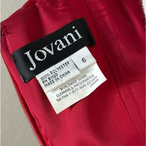 Jovani Women's Red Strapless Bubble Hem Party Cocktail Formal Mini Dress Size 6 - Picture 6 of 7